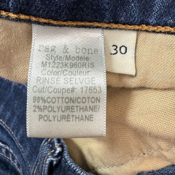 Rag & Bone Standard Issue Fit 2 Slim Selvedge Denim Jeans Mens 30 Button Fly L27 - Picture 14 of 16